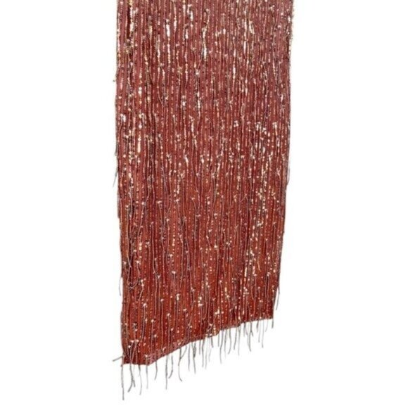 NWT Saint Art Aida Sequin Fringe Rose Gold Ombre Sleeveless Dress Size XXS - Picture 6 of 12